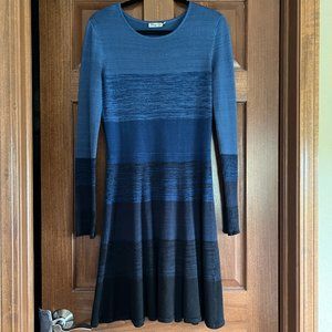 Eliza J Long Sleeve Blue Gradient Sweater Dress